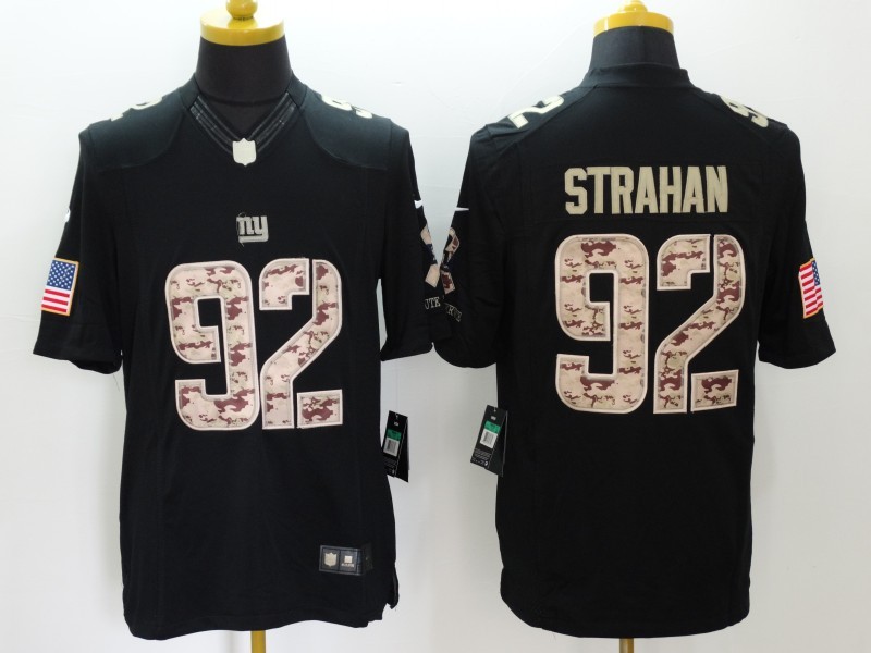 Men's New York Giants Michael Strahan #92 Black Jersey